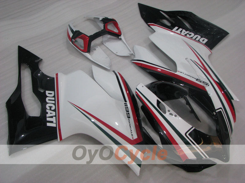 Kit de carénage injecté pour Ducati 1199 de 11-14 - Blanc, Noir - Style usine #OYO87903393 Image principale du produit
