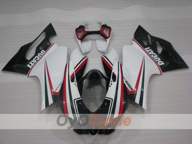 Kit de carénage injecté pour Ducati 1199 de 11-14 - Blanc, Noir - Style usine #OYO87903393