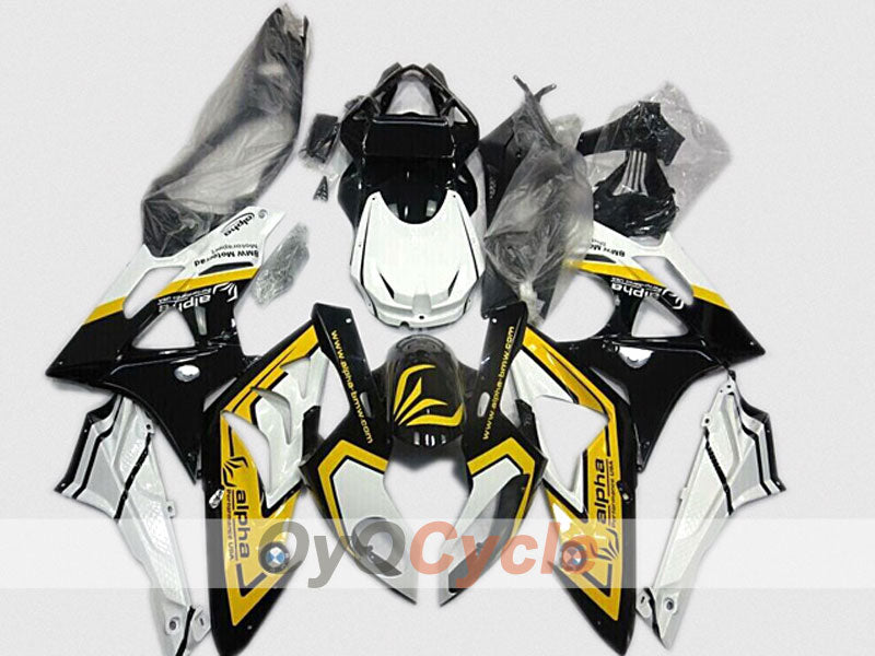 Kit de carénage à injection pour BMW S1000RR 09-14 - Jaune, Blanc, Noir - Alpha #OYO87904545