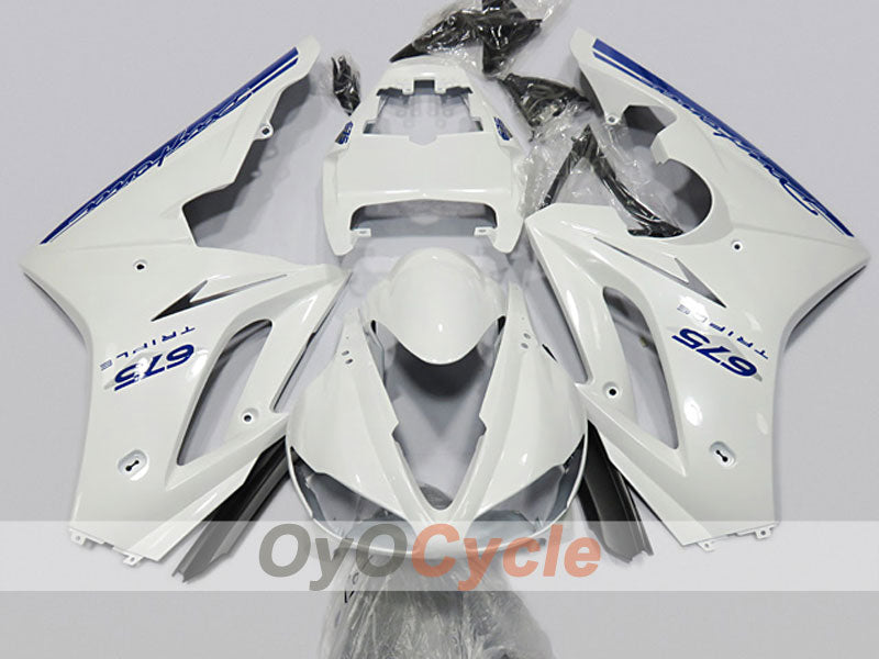 Kit de carénage injecté pour Triumph Daytona 675 09-12 - Blanc - Style usine #OYO87904574