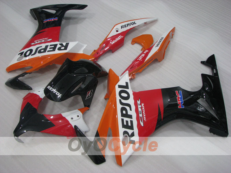 Kit de carénage injecté pour CBR500R 13-15 - Rouge, orange, noir - Repsol #OYO87904581 Image principale du produit