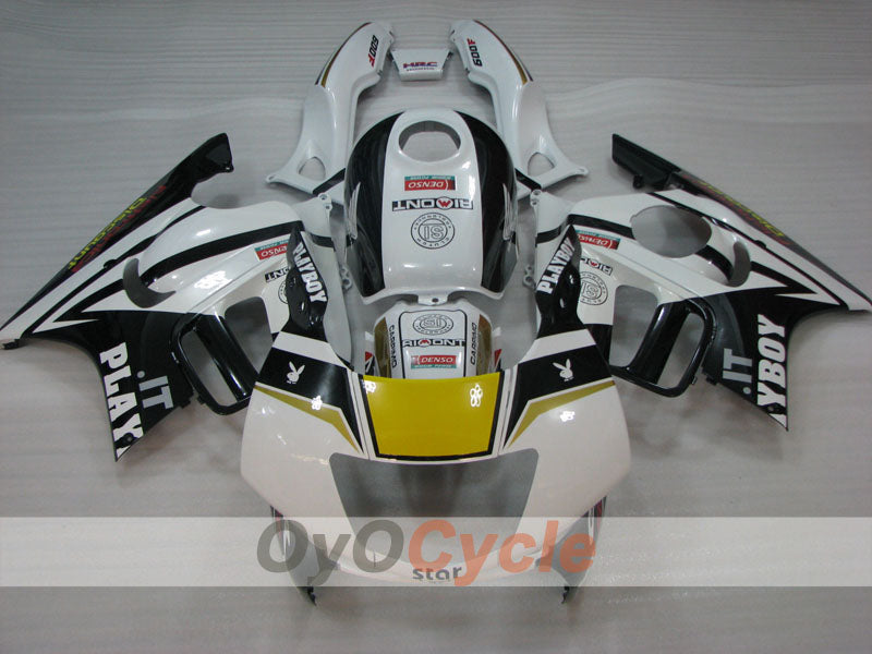 Kit de carénage à injection pour CBR600F3 97-98 - Blanc, noir - PlayBoy #OYO87904802