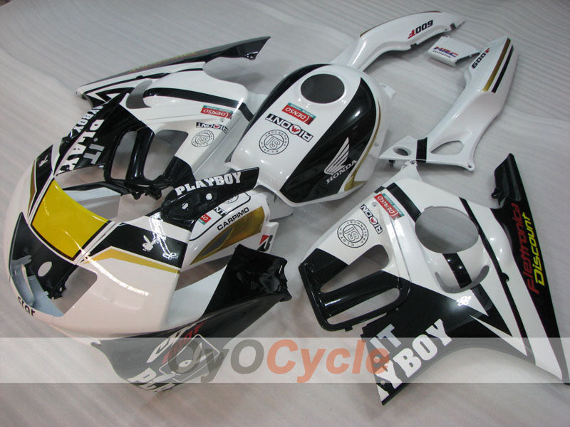 Kit de carénage à injection pour CBR600F3 97-98 - Blanc, noir - PlayBoy #OYO87904802