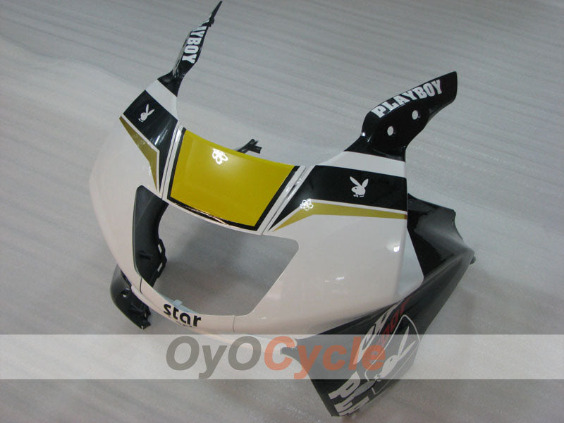 Kit de carénage à injection pour CBR600F3 97-98 - Blanc, noir - PlayBoy #OYO87904802