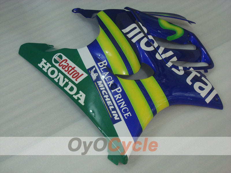 Kit de carénage à injection pour CBR600F3 95-96 - Jaune, bleu - Castrol, Movistar #OYO87900023