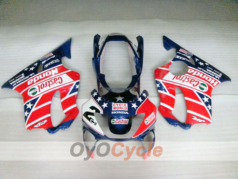 Kit de carénage à injection pour CBR600F4 99-00 - Rouge, Bleu - Castrol #OYO87900106 Image secondaire du produit