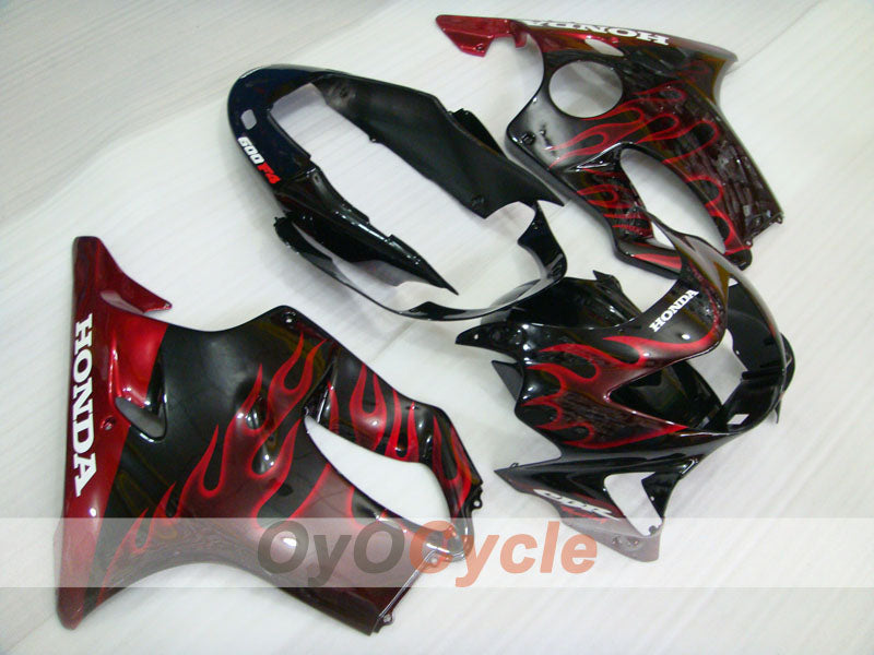 Kit de carénage à injection pour CBR600F4 99-00 - Rouge, Noir - Flamme #OYO87900110