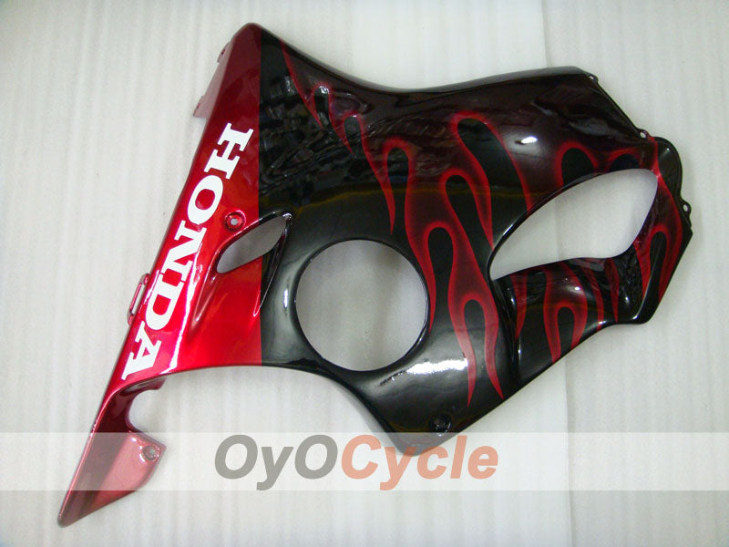 Kit de carénage à injection pour CBR600F4 99-00 - Rouge, Noir - Flamme #OYO87900110