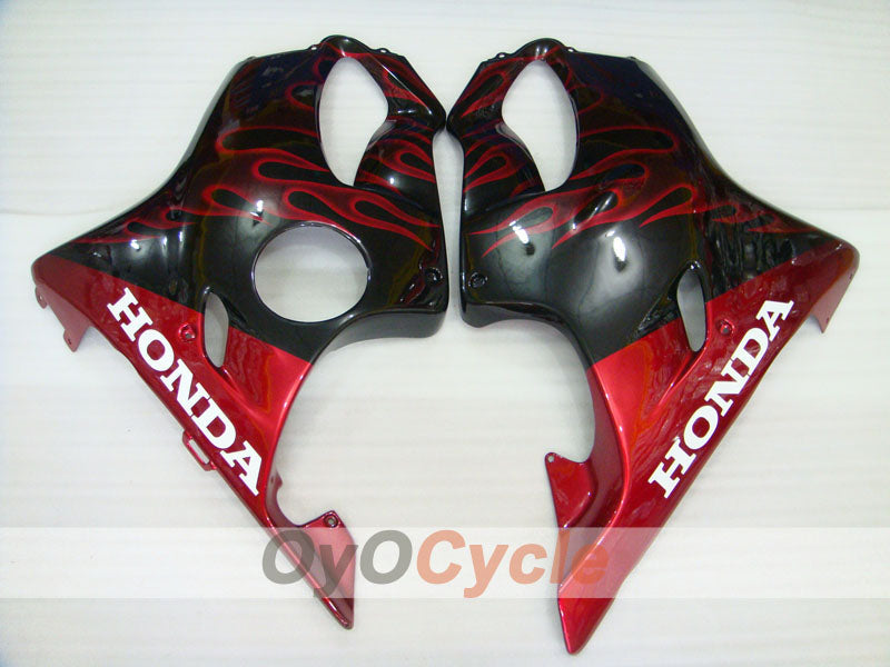 Kit de carénage à injection pour CBR600F4 99-00 - Rouge, Noir - Flamme #OYO87900110