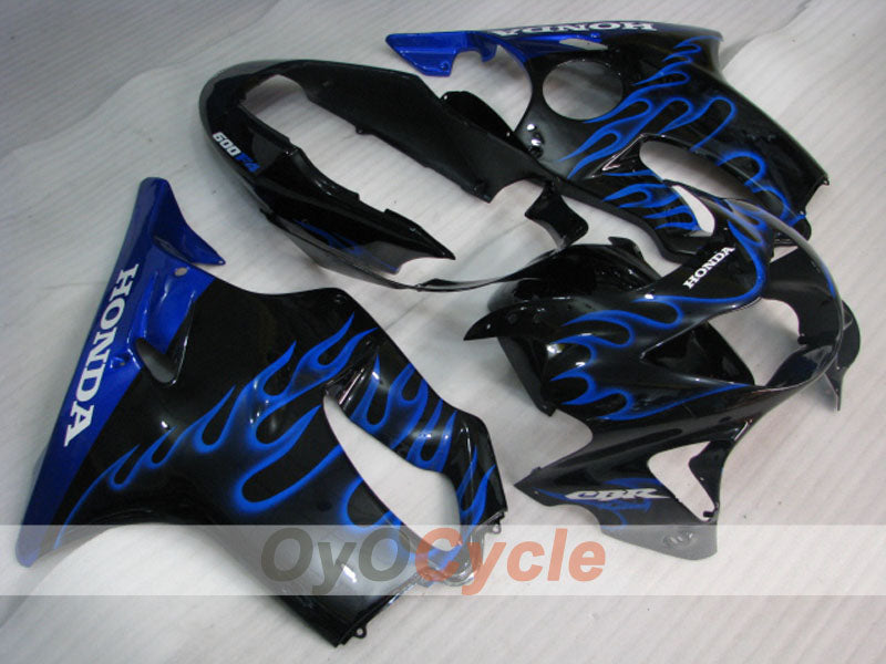 Kit de carénage à injection pour CBR600F4 99-00 - Bleu, Noir - Flamme #OYO87900111