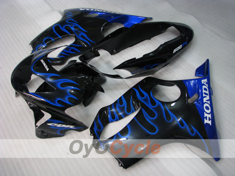 Kit de carénage à injection pour CBR600F4 99-00 - Bleu, Noir - Flamme #OYO87900111