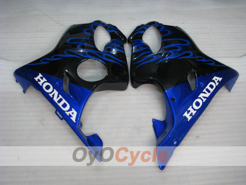 Kit de carénage à injection pour CBR600F4 99-00 - Bleu, Noir - Flamme #OYO87900111