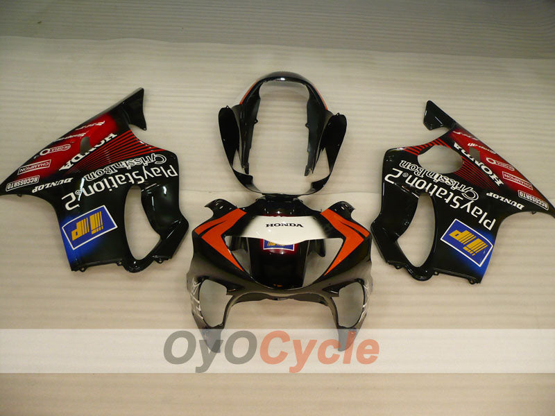 Kit de carénage à injection pour CBR600F4 99-00 - Rouge, Noir - DUNLOP, Play Station #OYO87900138