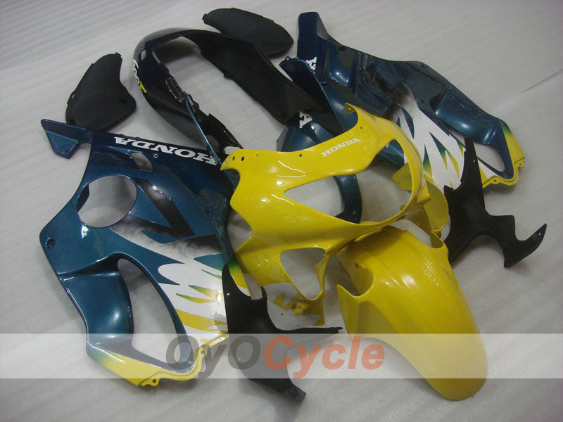 Kit de carénage à injection pour CBR600F4 99-00 - Jaune, bleu - Style d'origine #OYO87904843
