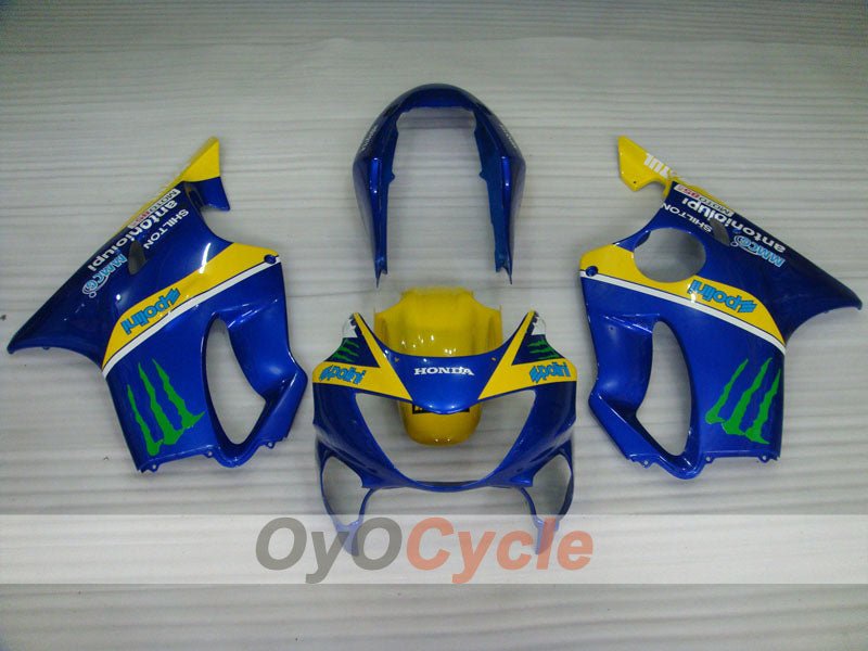 Kit de carénage à injection pour CBR600F4 99-00 - Jaune, bleu - Monster, MOTUL #OYO87904844