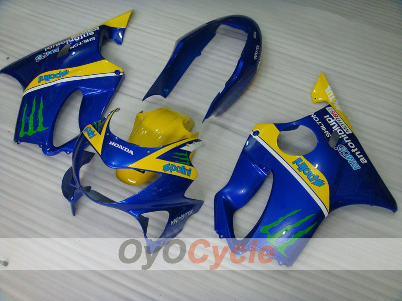 Kit de carénage à injection pour CBR600F4 99-00 - Jaune, bleu - Monster, MOTUL #OYO87904844