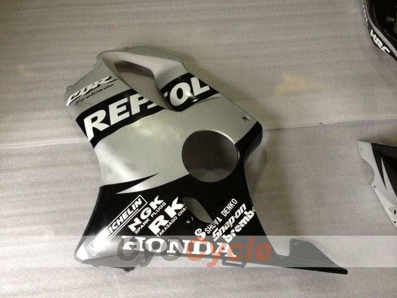 Kit de carénage injecté pour CBR600F4i 01-03 - Noir, argent - Style d'origine, personnalisation #OYO87904858