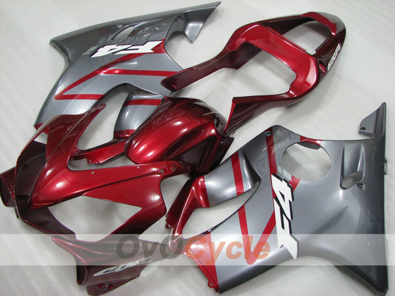Kit de carénage à injection pour CBR600F4i 01-03 - Rouge, Gris - Style d'origine #OYO87904865