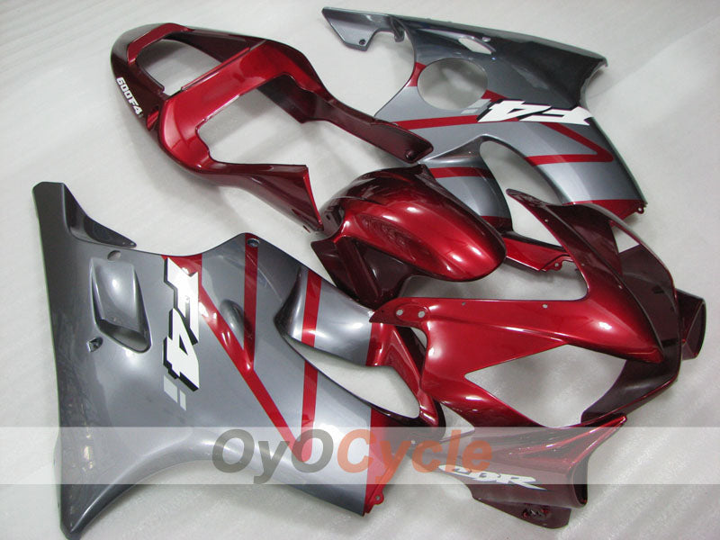 Kit de carénage à injection pour CBR600F4i 01-03 - Rouge, Gris - Style d'origine #OYO87904865