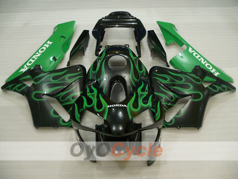 Kit de carénage à injection pour CBR600RR 03-04 - Vert, noir - Flamme #OYO87904889