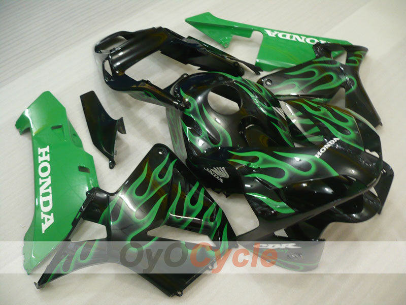 Kit de carénage à injection pour CBR600RR 03-04 - Vert, noir - Flamme #OYO87904889