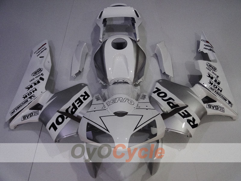Kit de carénage à injection pour CBR600RR 03-04 - Blanc, argenté - Repsol #OYO87904913