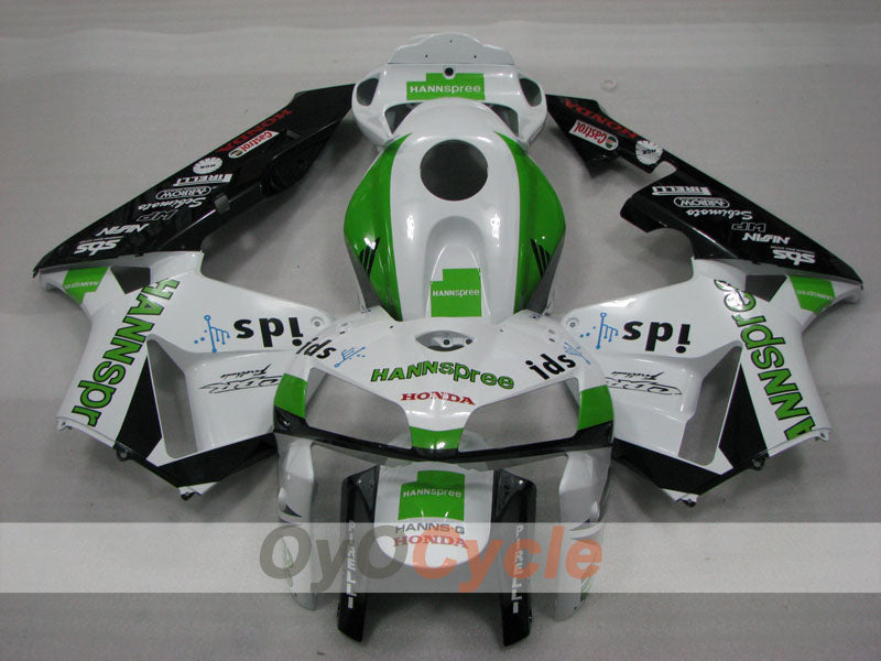 Kit de carénages injectés pour CBR600RR 05-06 - Vert, blanc, noir - HANN Spree #OYO87904924