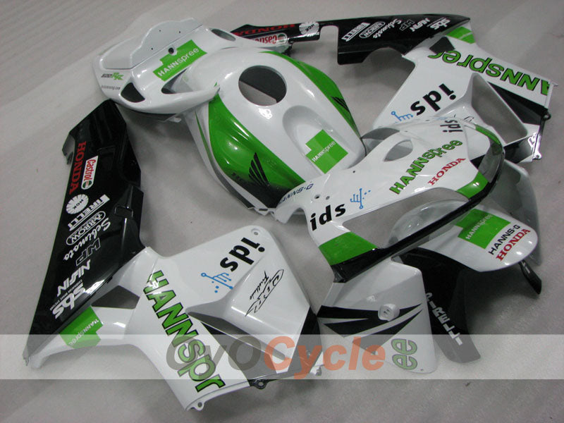 Kit de carénages injectés pour CBR600RR 05-06 - Vert, blanc, noir - HANN Spree #OYO87904924