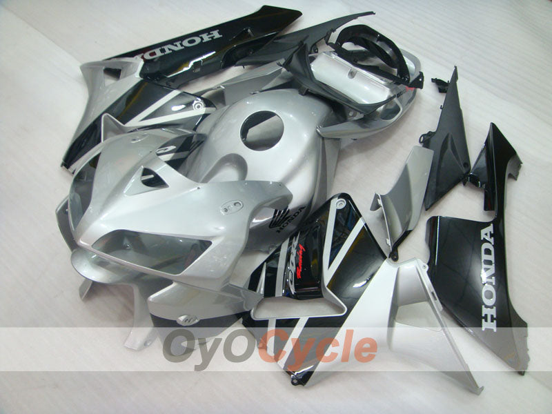 Kit de carénage à injection pour CBR600RR 05-06 - Noir, Argent - Style d'usine #OYO87904932