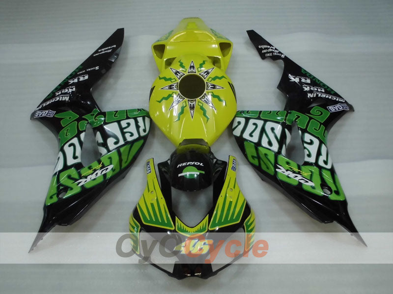 Kit de carénage à injection pour CBR1000RR 06-07 - Jaune, Noir - Rossi #OYO87904975
