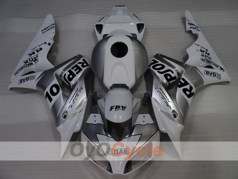Kit de carénage injecté pour CBR1000RR 06-07 - Blanc, argent - Repsol #OYO87905002