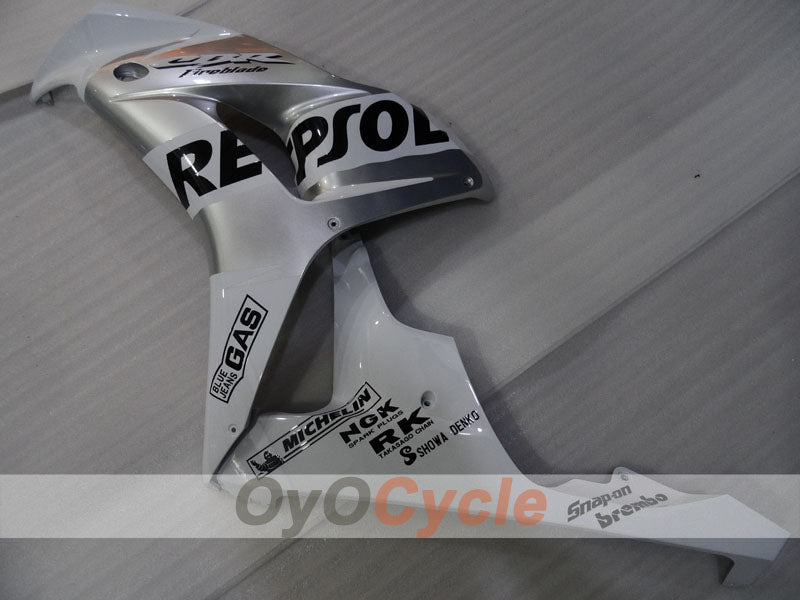 Kit de carénage injecté pour CBR1000RR 06-07 - Blanc, argent - Repsol #OYO87905002