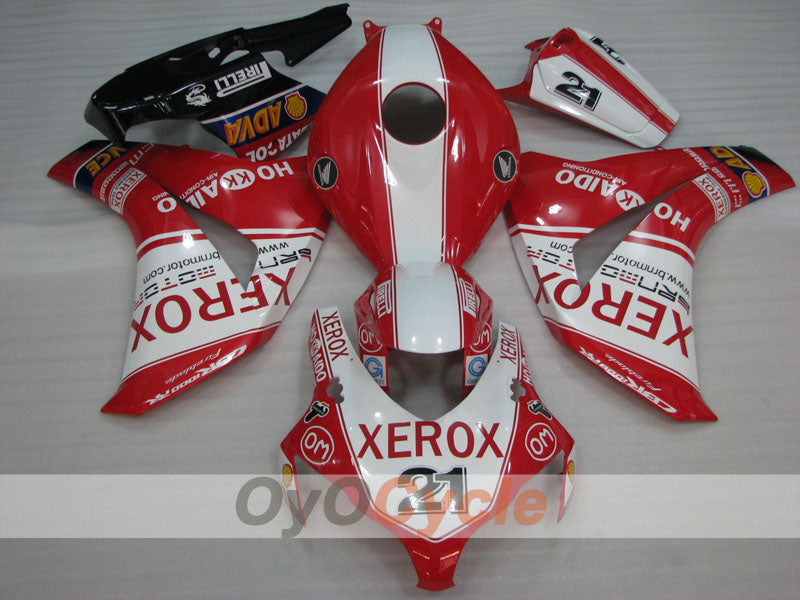 Kit de carénage injecté pour CBR1000RR 08-11 - Rouge, blanc - Xerox #OYO87905012