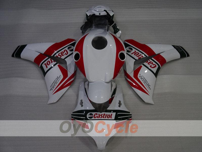 Kit de carénage à injection pour CBR1000RR 08-11 - Rouge, Blanc - Castrol #OYO87905025