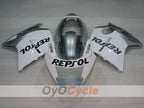 Kit de carénage à injection pour CBR1100XX 96-07 - Blanc, Argent - Repsol #OYO87905043