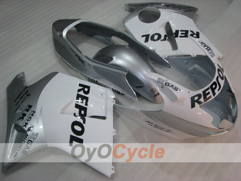 Kit de carénage à injection pour CBR1100XX 96-07 - Blanc, Argent - Repsol #OYO87905043