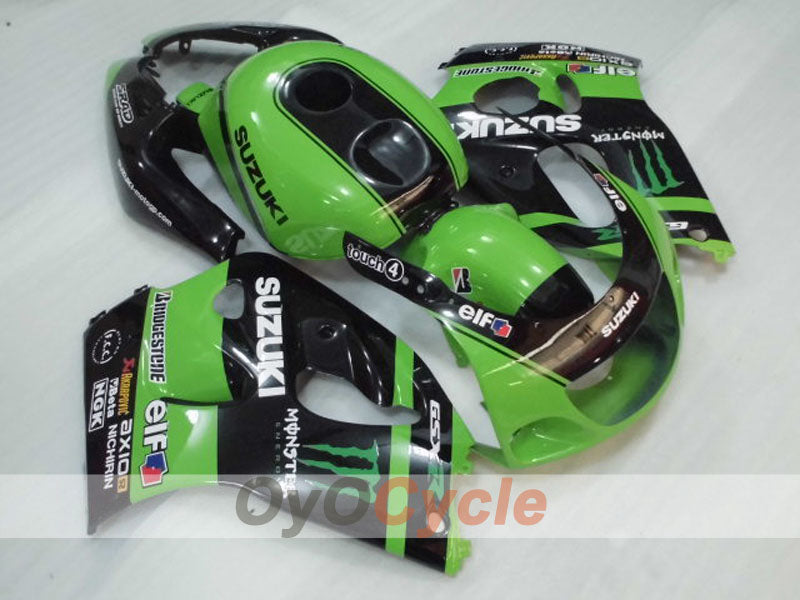 Kit de carénages pour Suzuki GSXR750 96-99 - Vert, Noir - Personnalisable #OYO87905069