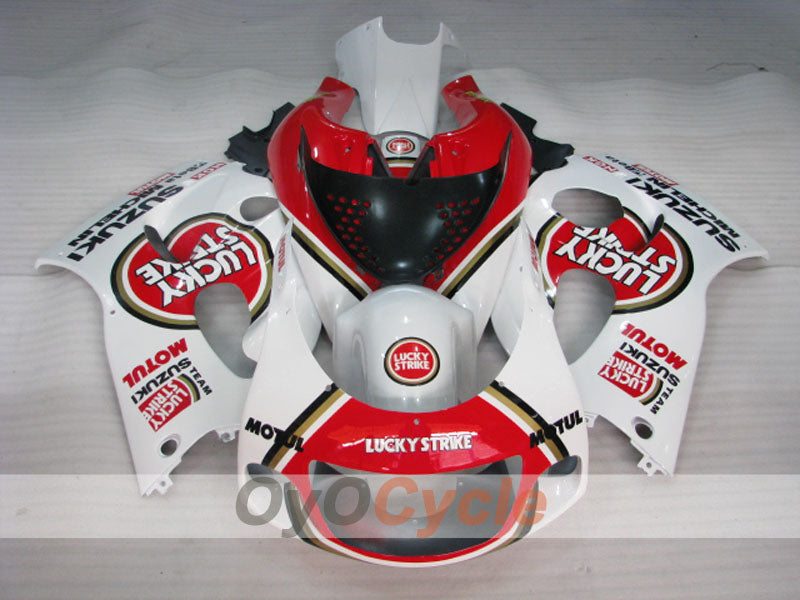 Kit de carénages pour Suzuki GSXR750 96-99 - Rouge, Blanc - Lucky Strike #OYO87905070