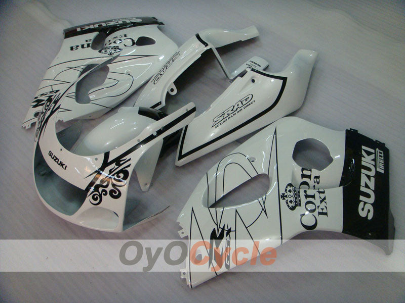 Kit de carénages pour Suzuki GSXR750 96-99 - Blanc, Noir - Corona, MOTUL #OYO87905076