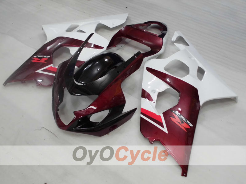 Kit de carénage à injection pour GSXR600 04-05 - Couleur lie-de-vin, blanc - Style d'origine #OYO87905238