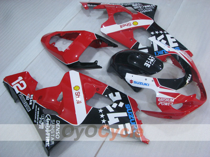 Kit de carénage à injection pour GSXR600 04-05 - Rouge, Noir - RK #OYO87905240