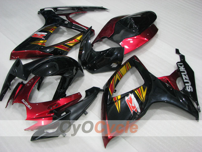 Kit de carénage à injection pour GSX R750 06-07 - Rouge, noir - Style usine #OYO87905339