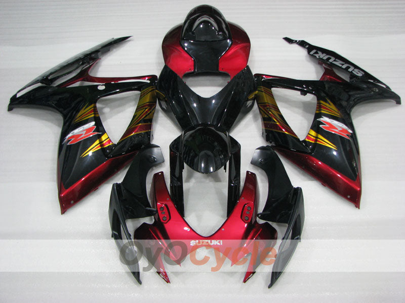 Kit de carénage à injection pour GSX R600 06-07 - Rouge, Noir - Style d'origine #OYO87905302