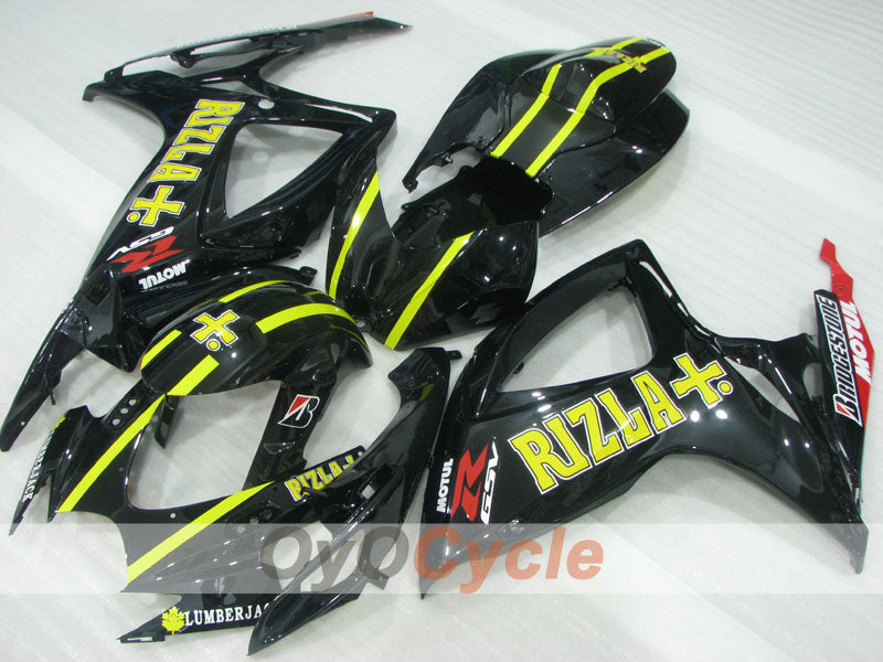 Kit de carénage à injection pour GSX R750 06-07 - Jaune, Noir - Rizla+ #OYO87905340