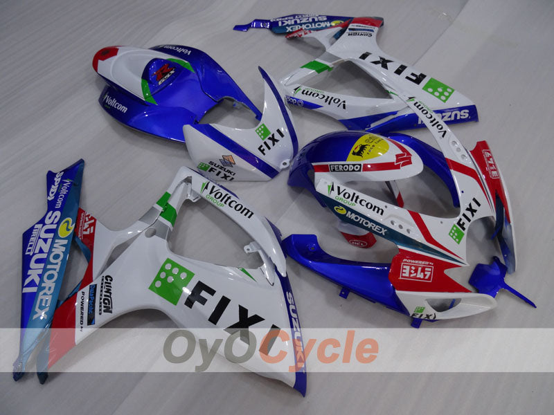 Kit de carénage à injection pour GSX R600 06-07 - Bleu, Blanc - MOTOREX #OYO87905304