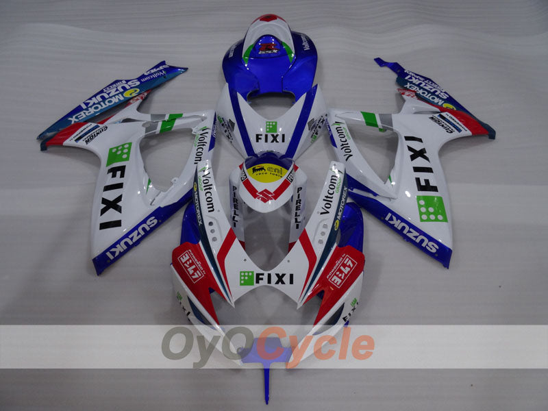 Kit de carénage à injection pour GSX R750 06-07 - Bleu, Blanc - FIXI #OYO87905341