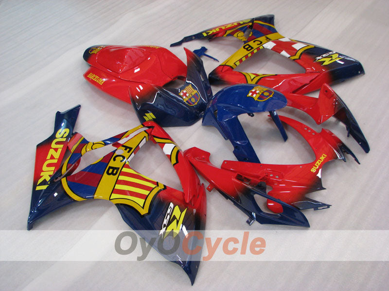 Kit de carénage à injection pour GSX R600 06-07 - Rouge, Bleu - FCB #OYO87905305