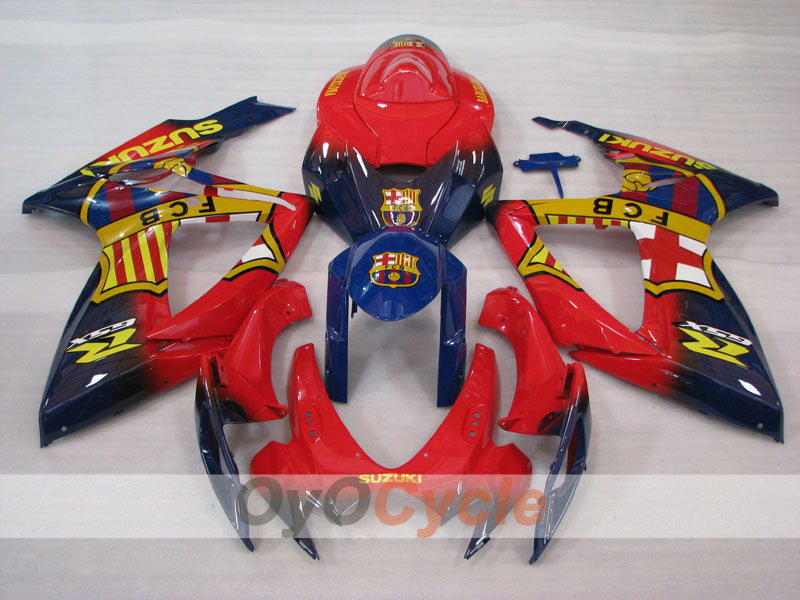 Kit de carénage à injection pour GSX R600 06-07 - Rouge, Bleu - FCB #OYO87905305