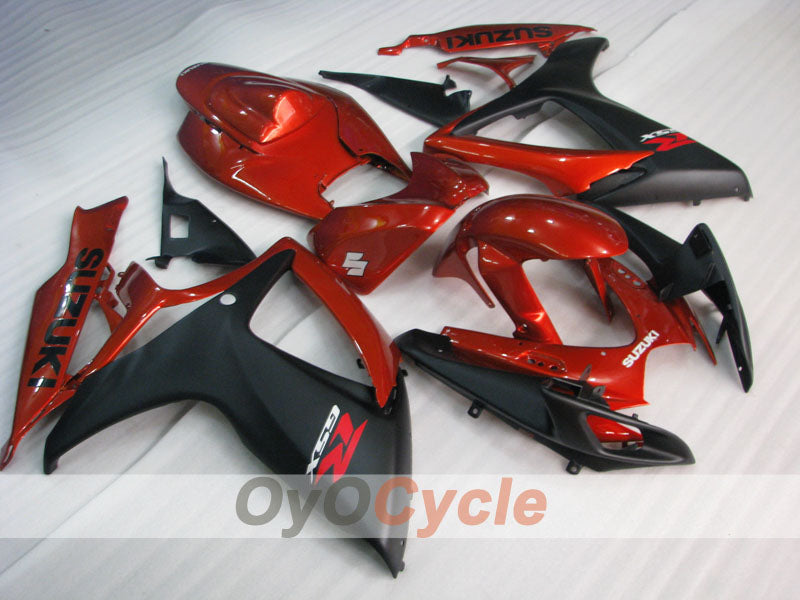 Kit de carénage à injection pour GSX R600 06-07 - Rouge, Noir - Style d'origine #OYO87905310
