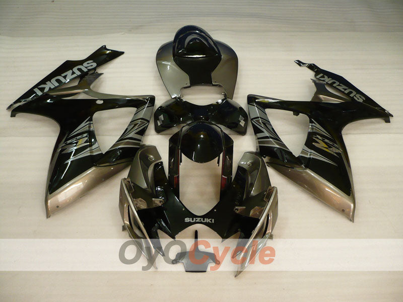 Kit de carénage à injection pour GSX R600 06-07 - Noir, Gris - Style d'origine #OYO87905313